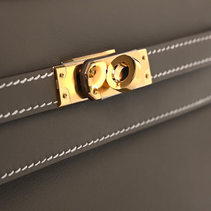 Hermes Swift Kelly Pochette Clutch Etoupe 11 of 12