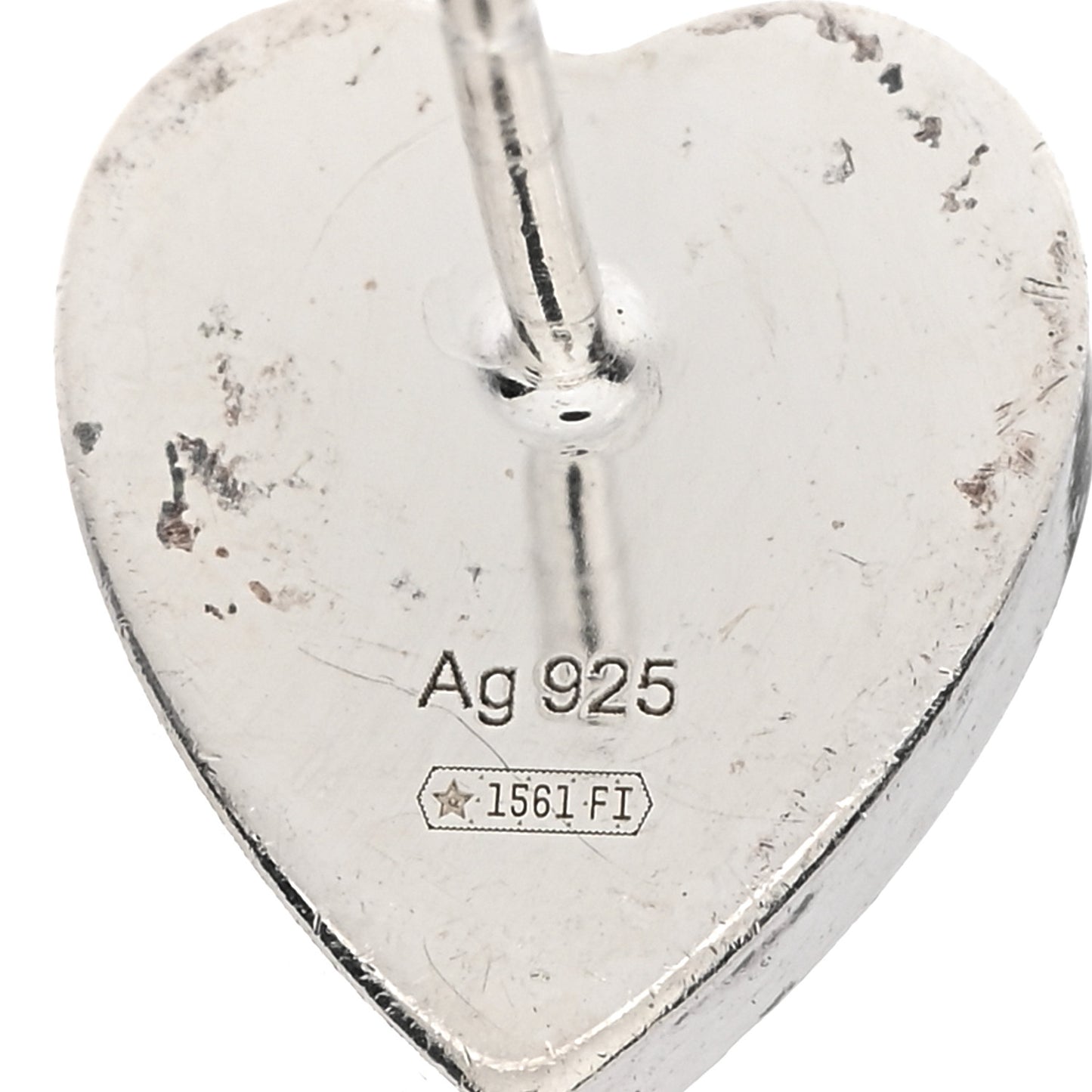 Sterling Silver Trademark Heart Stud Earrings