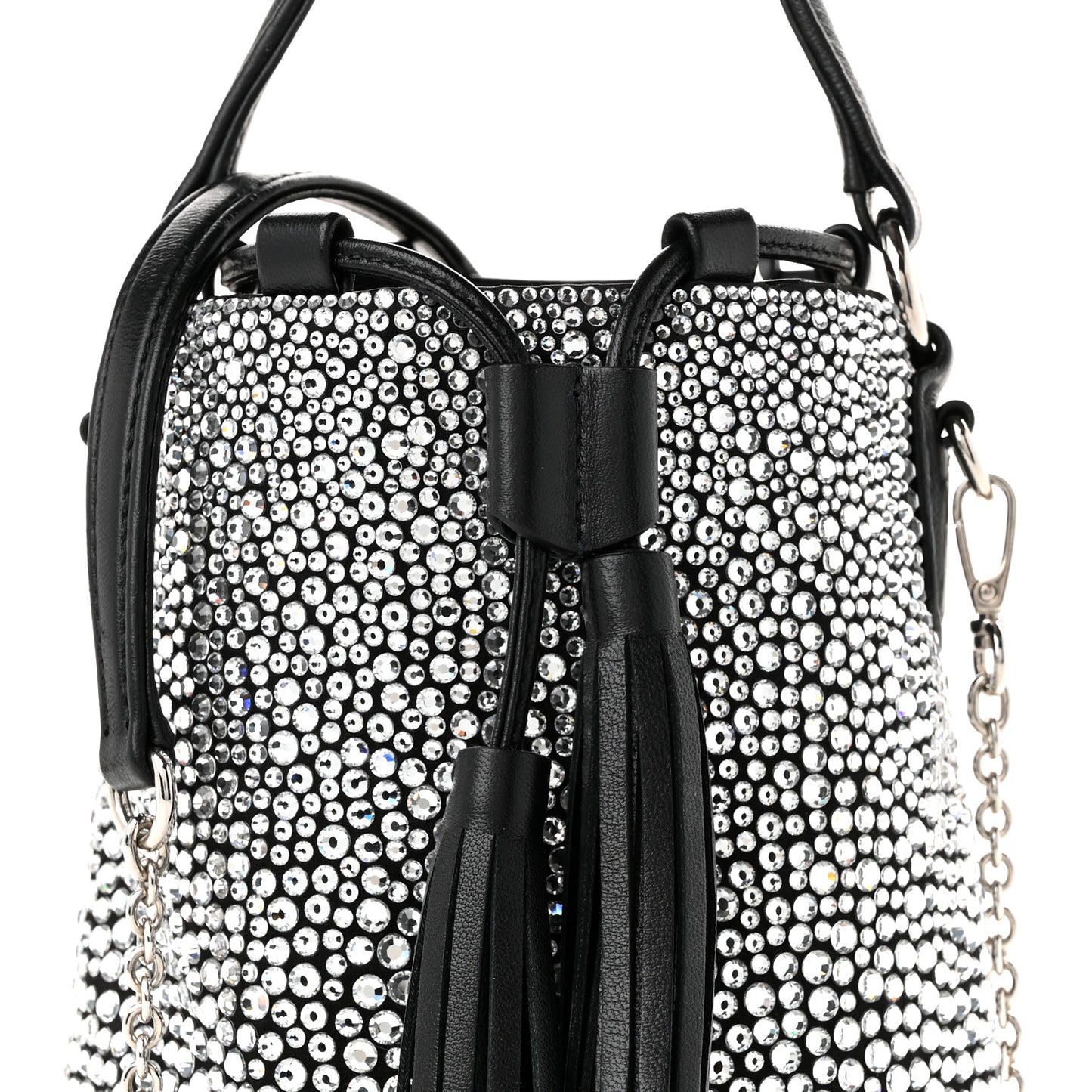 Raso Crystal Starlight Bucket Bag Black