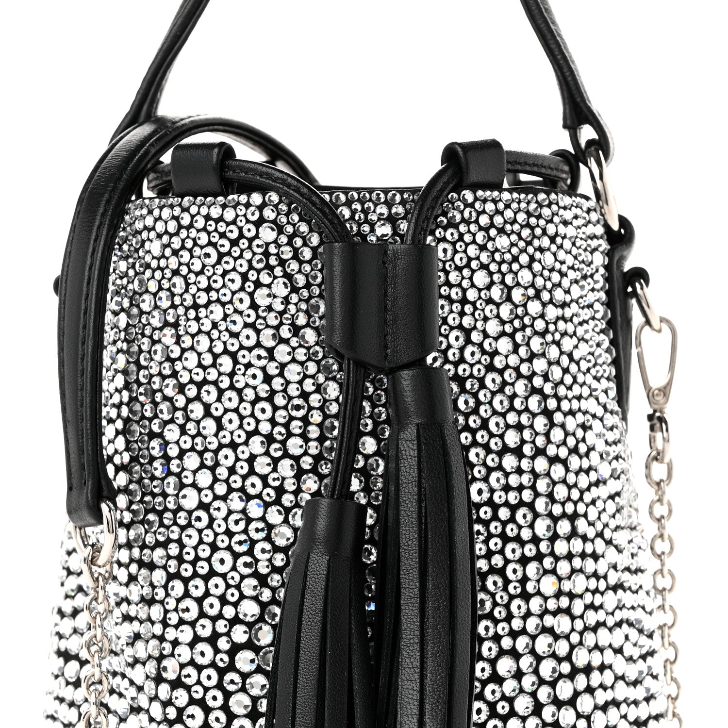 Miu Miu Raso Crystal Starlight Bucket Bag Black 7 of 9
