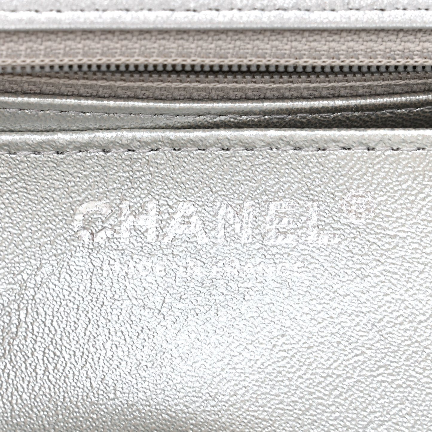Metallic Lambskin Quilted Mini Rectangular Flap Silver