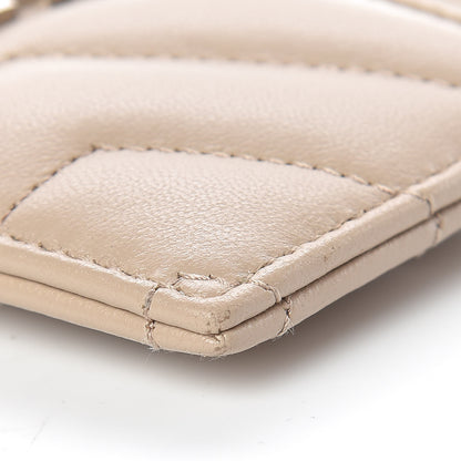 Saint Laurent Calfskin Y Quilted Monogram LouLou Credit Card Case Nude Powder 10 of 13