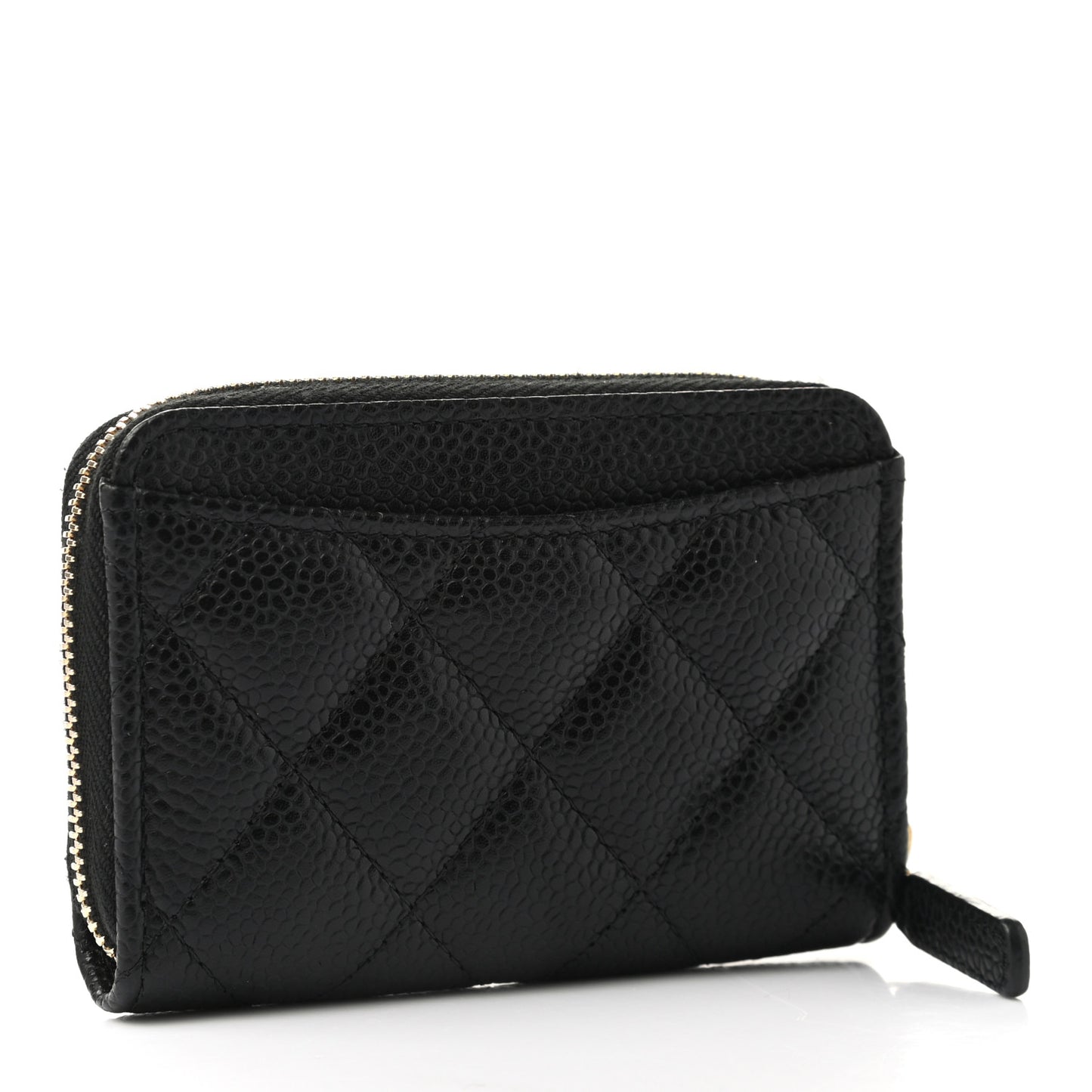 Caviar Quilted Classic Zipped Coin Purse Black