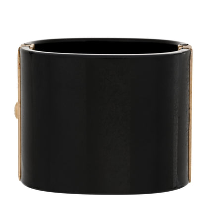 Chanel Resin Crystal CC Cuff Bracelet Black Gold 3 of 6