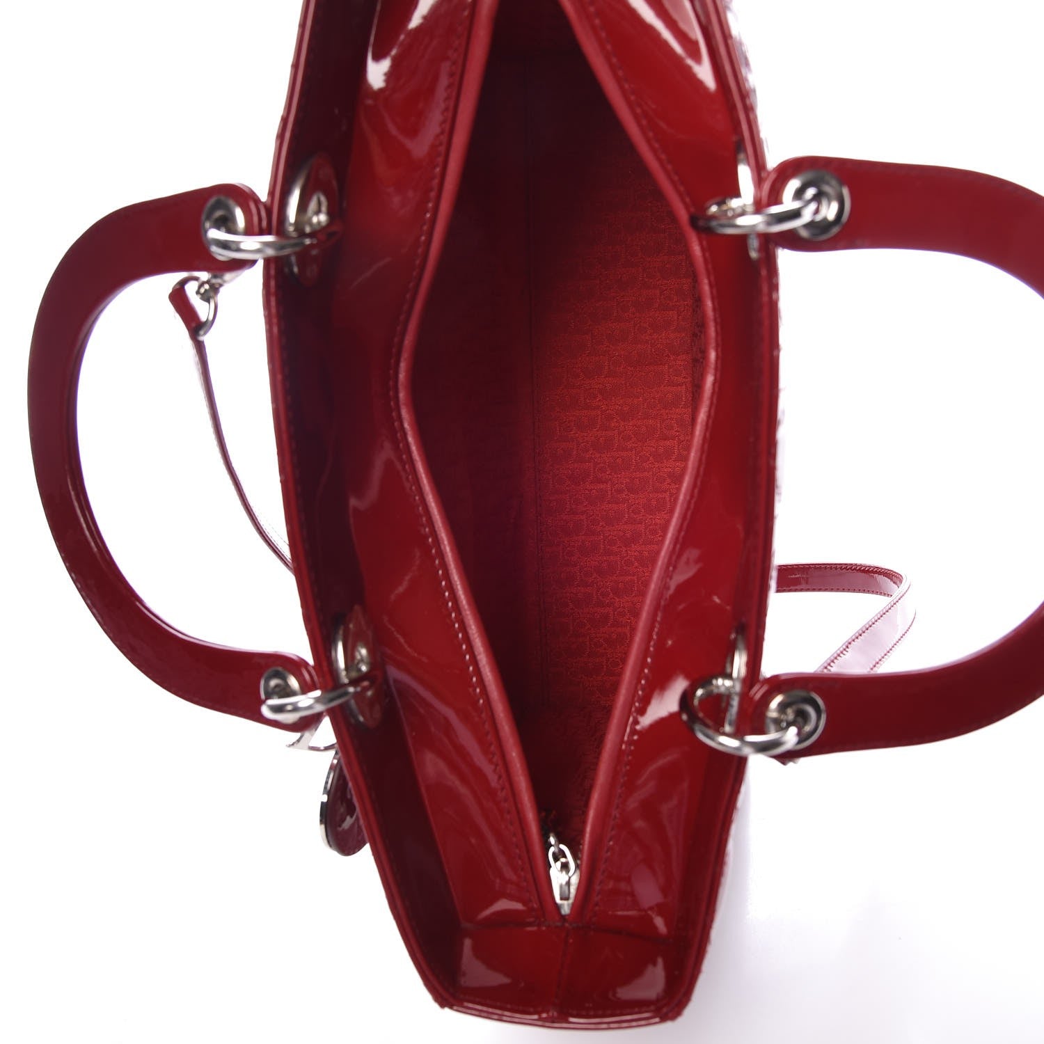Christian Dior Patent Cannage Large Lady Dior Red 6 of 8