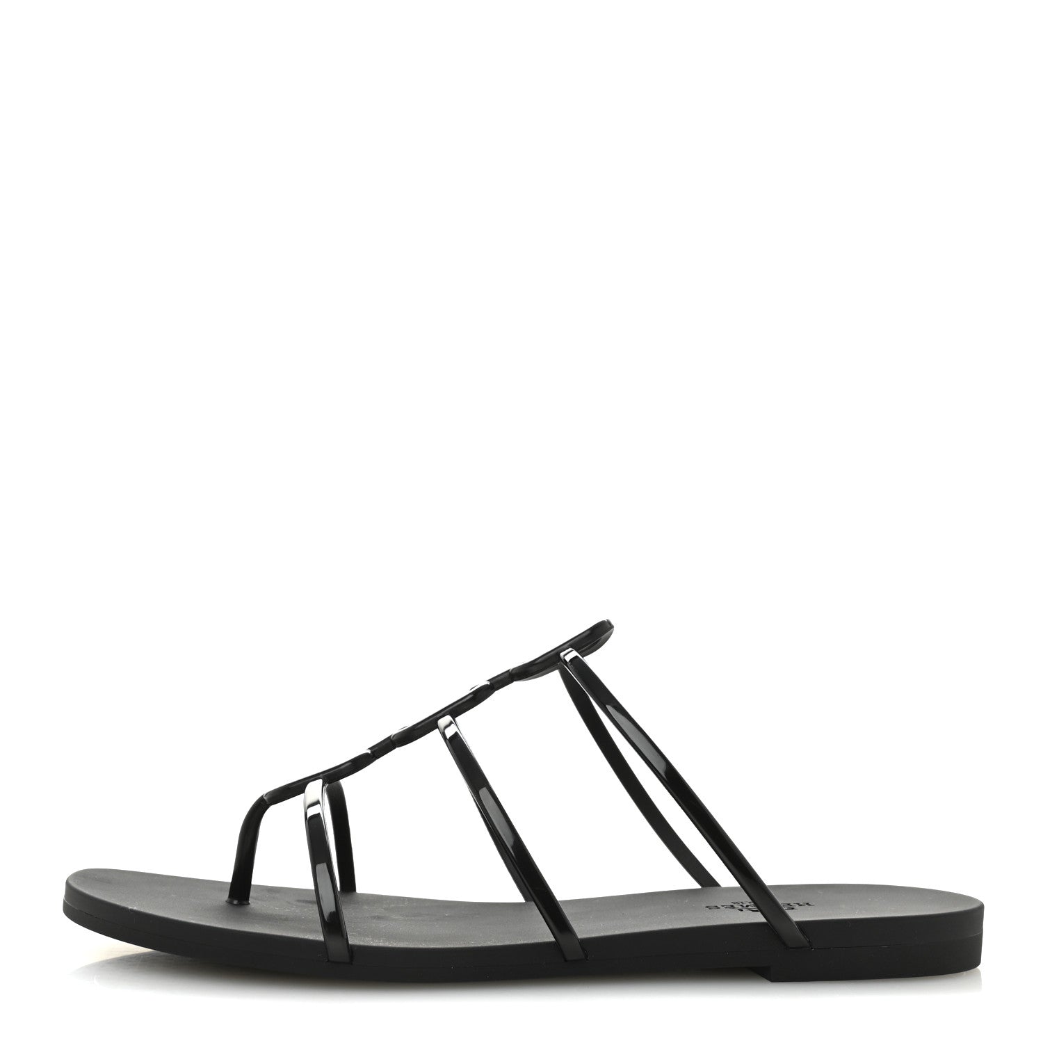 Hermes Rubber Womens Mykonos Sandals 38 Black 1 of 8