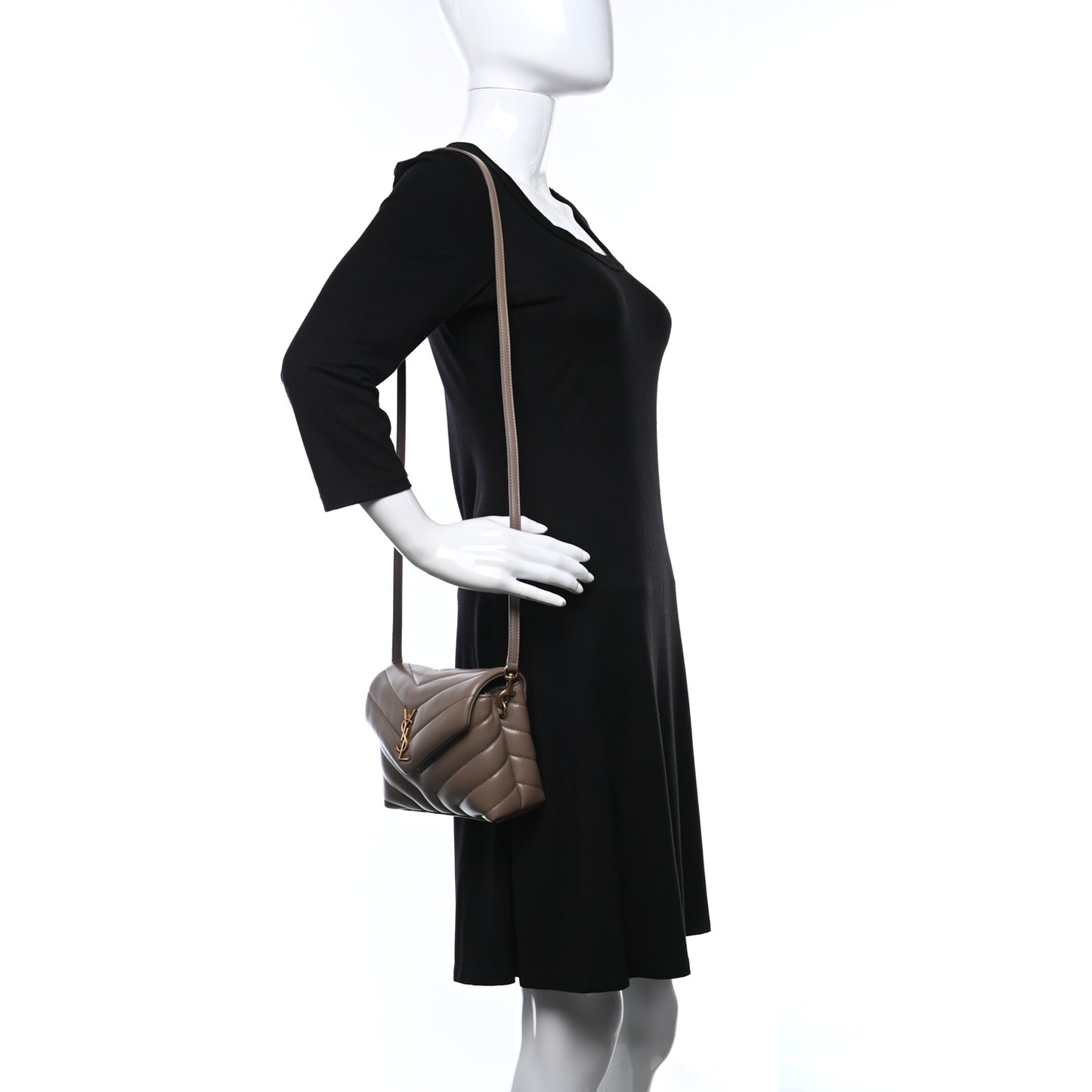 Calfskin Y Quilted Monogram Toy Loulou Crossbody Bag Latte