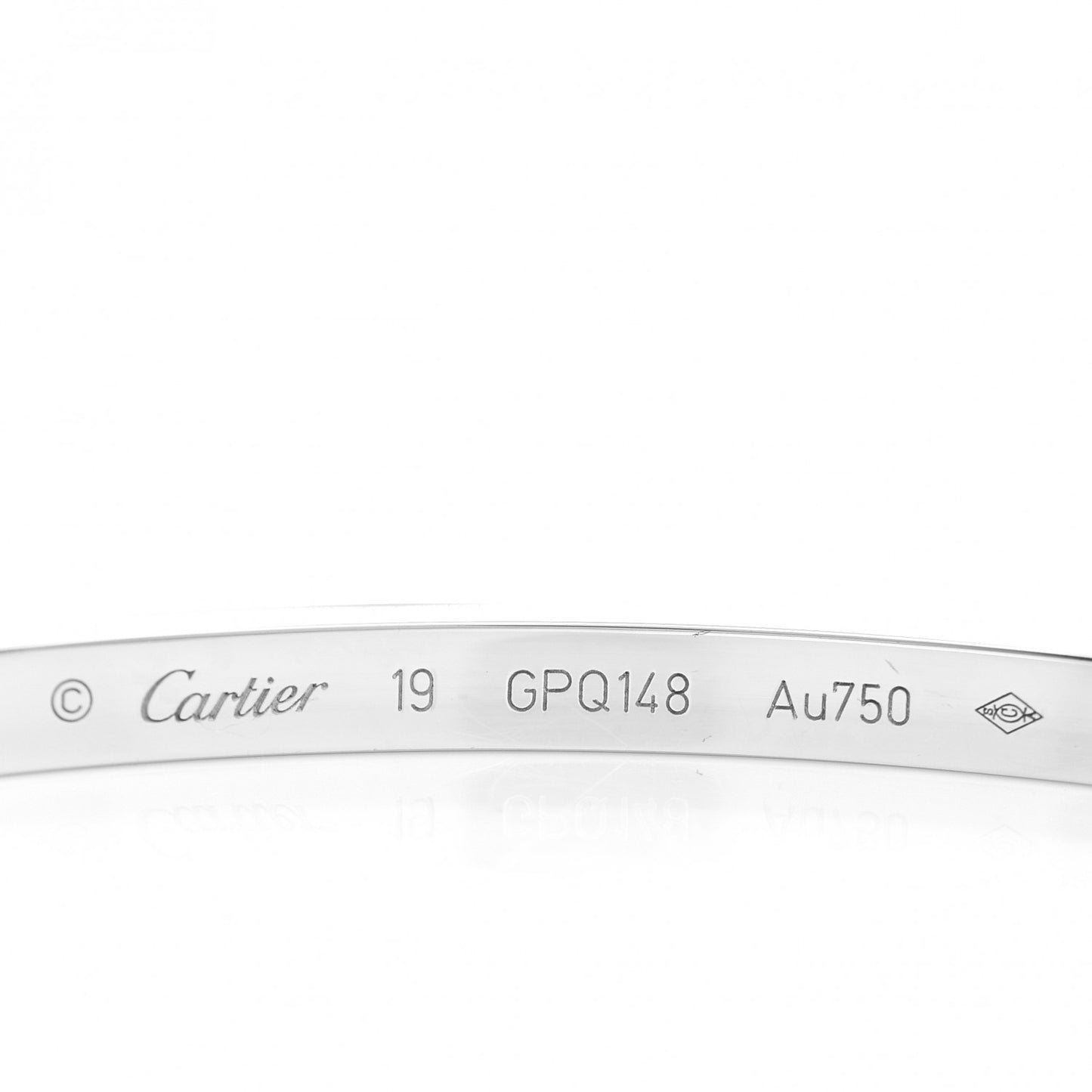 18K White Gold Diamond Small LOVE Paved Bracelet 19