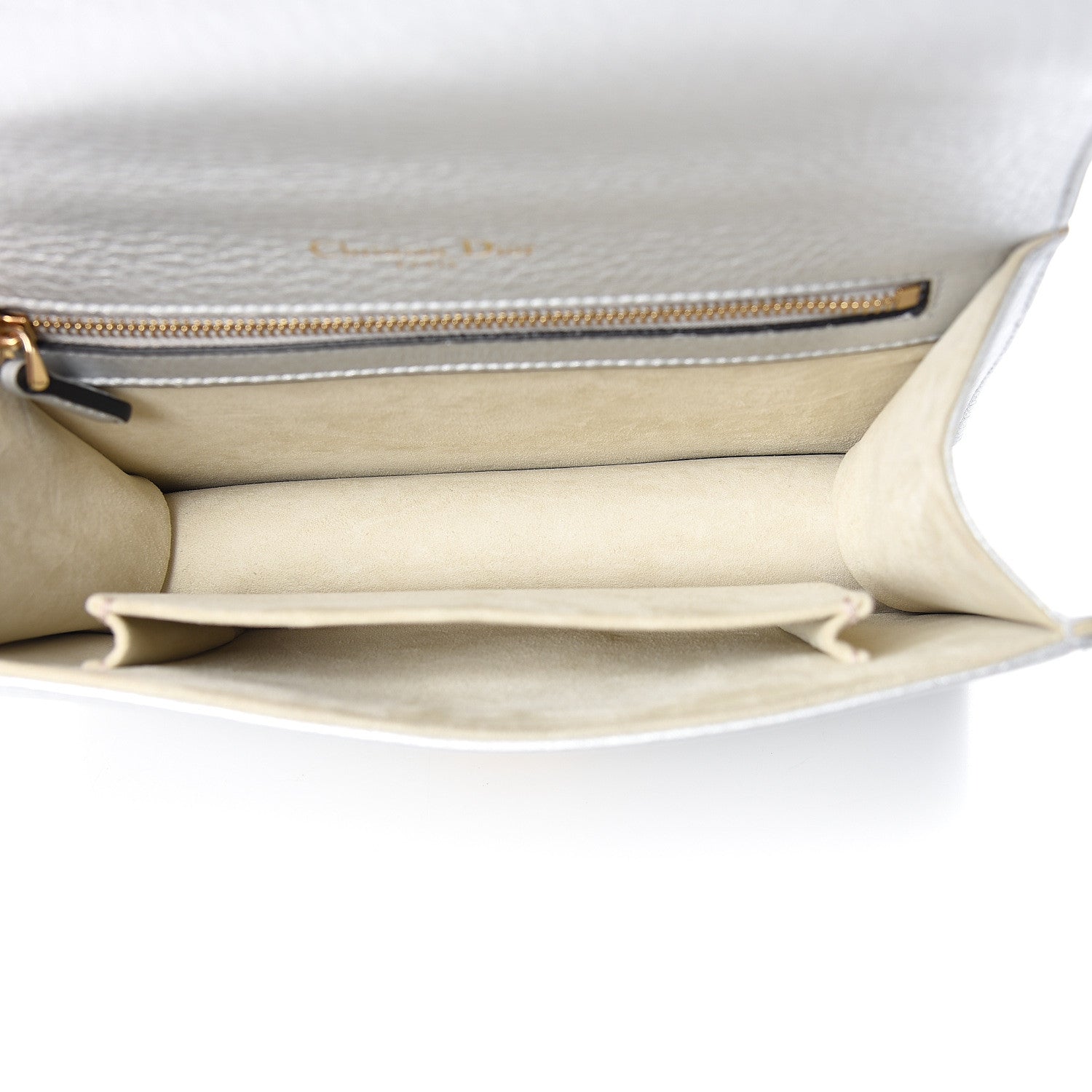 Christian Dior Metallic Grained Calfskin Small Diorama Flap Bag Silver 5 of 9