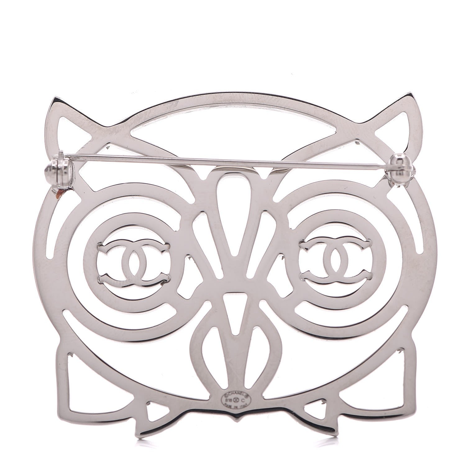 Chanel Strass Crystal Owl CC Brooch Purple 4 of 6