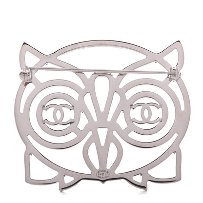 Chanel Strass Crystal Owl CC Brooch Purple 4 of 6