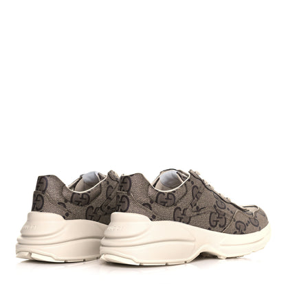 Gucci Maxi GG Supreme Monogram Gucci 100 Mens Rhyton Sneakers 10.5 Beige Ebony 4 of 8