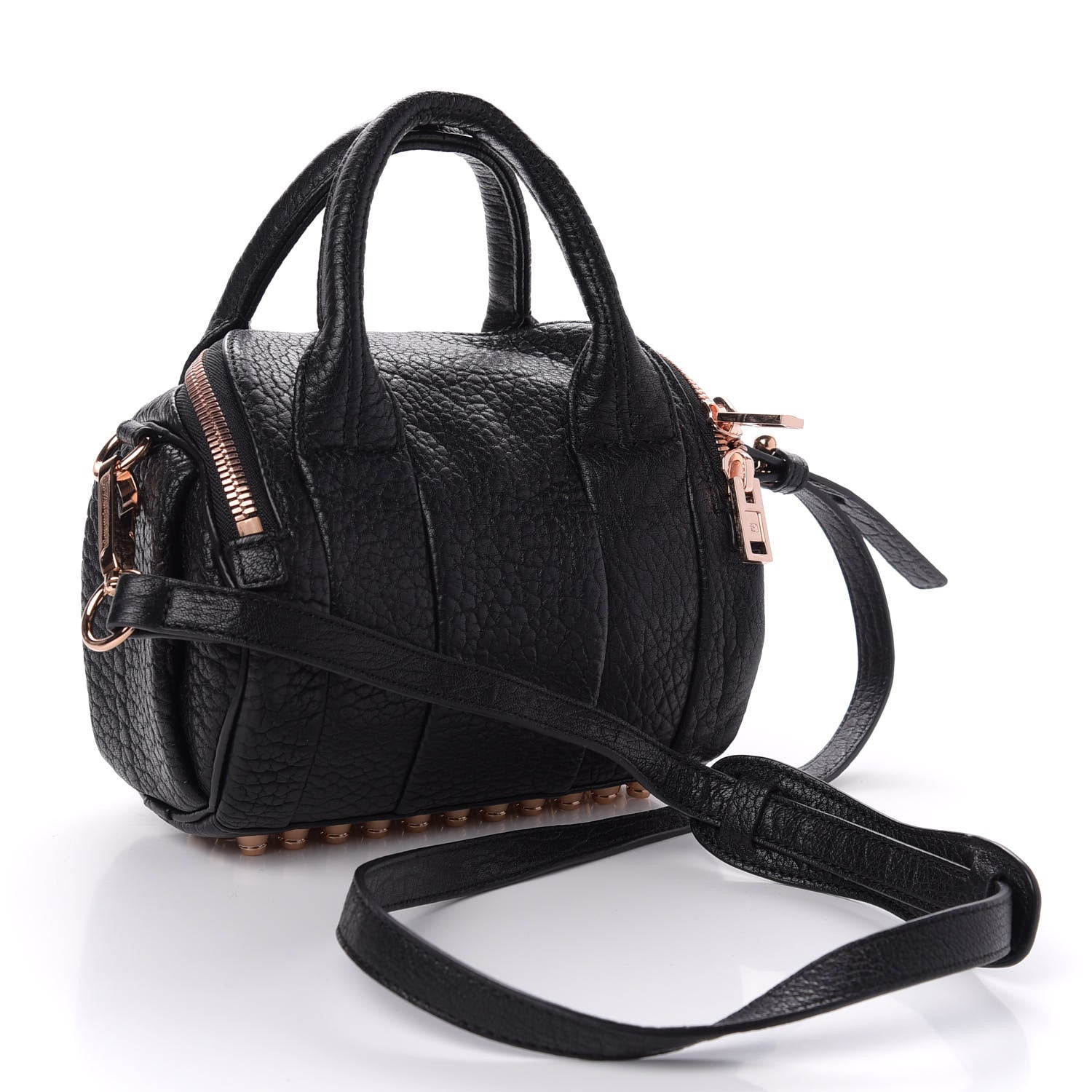 Alexander Wang Pebbled Lambskin Mini Rockie Black Rose Gold Hardware 4 of 9