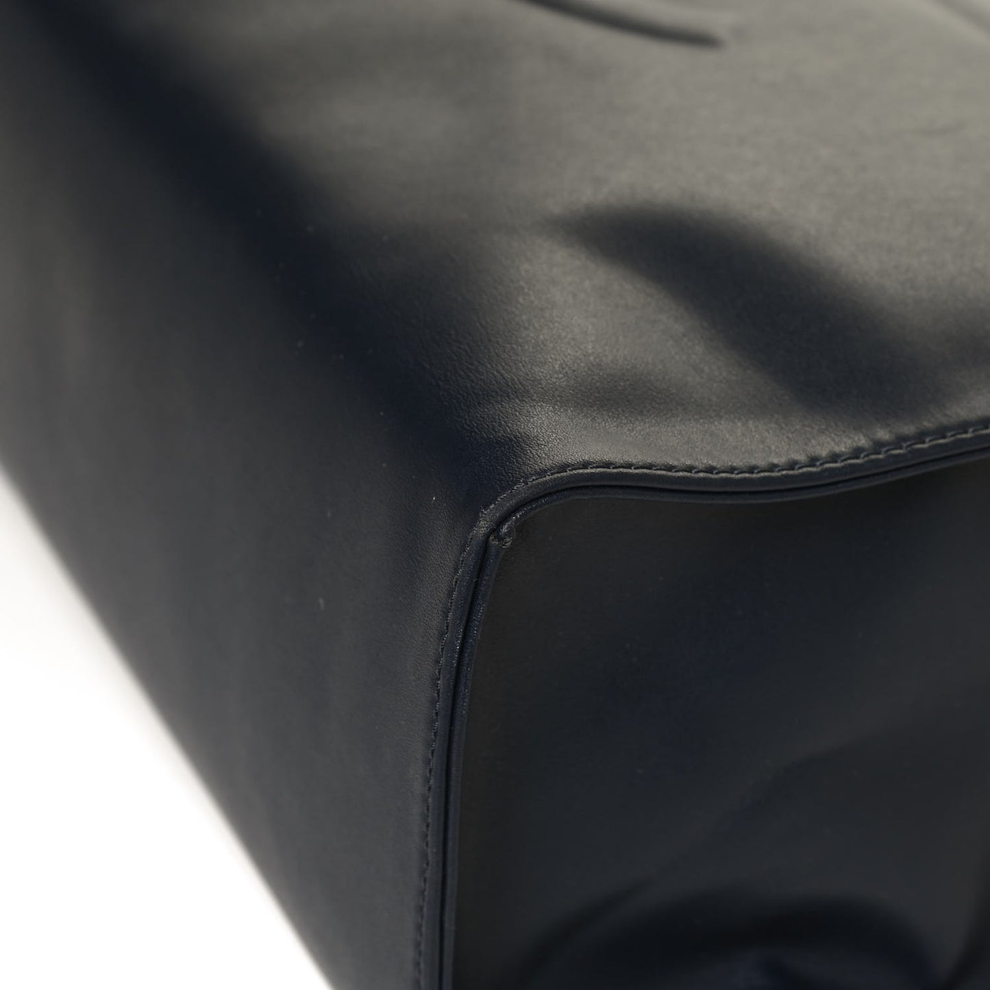 Vegan Leather Medium Shopping Bag Navy