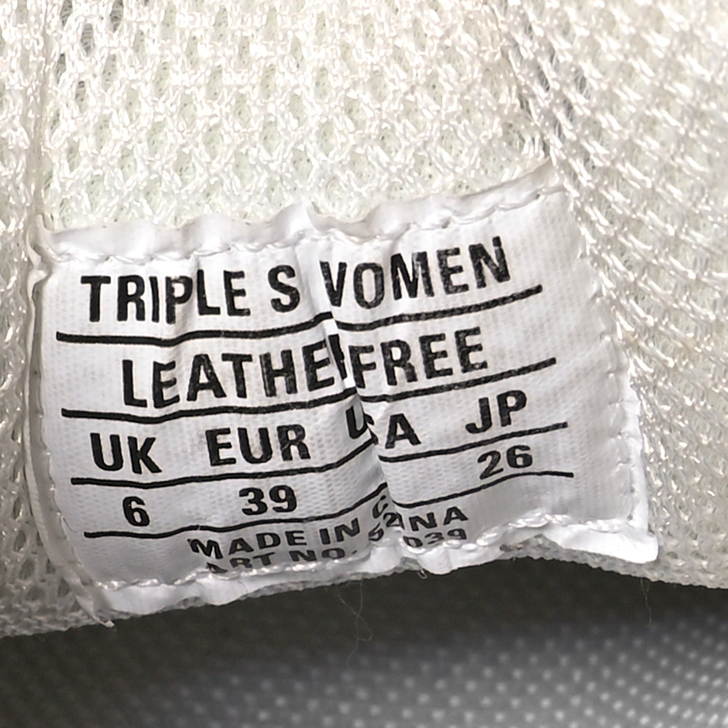 Fabric Mesh Washed Effect Womens Triple S Sneakers 39 Dark Green White