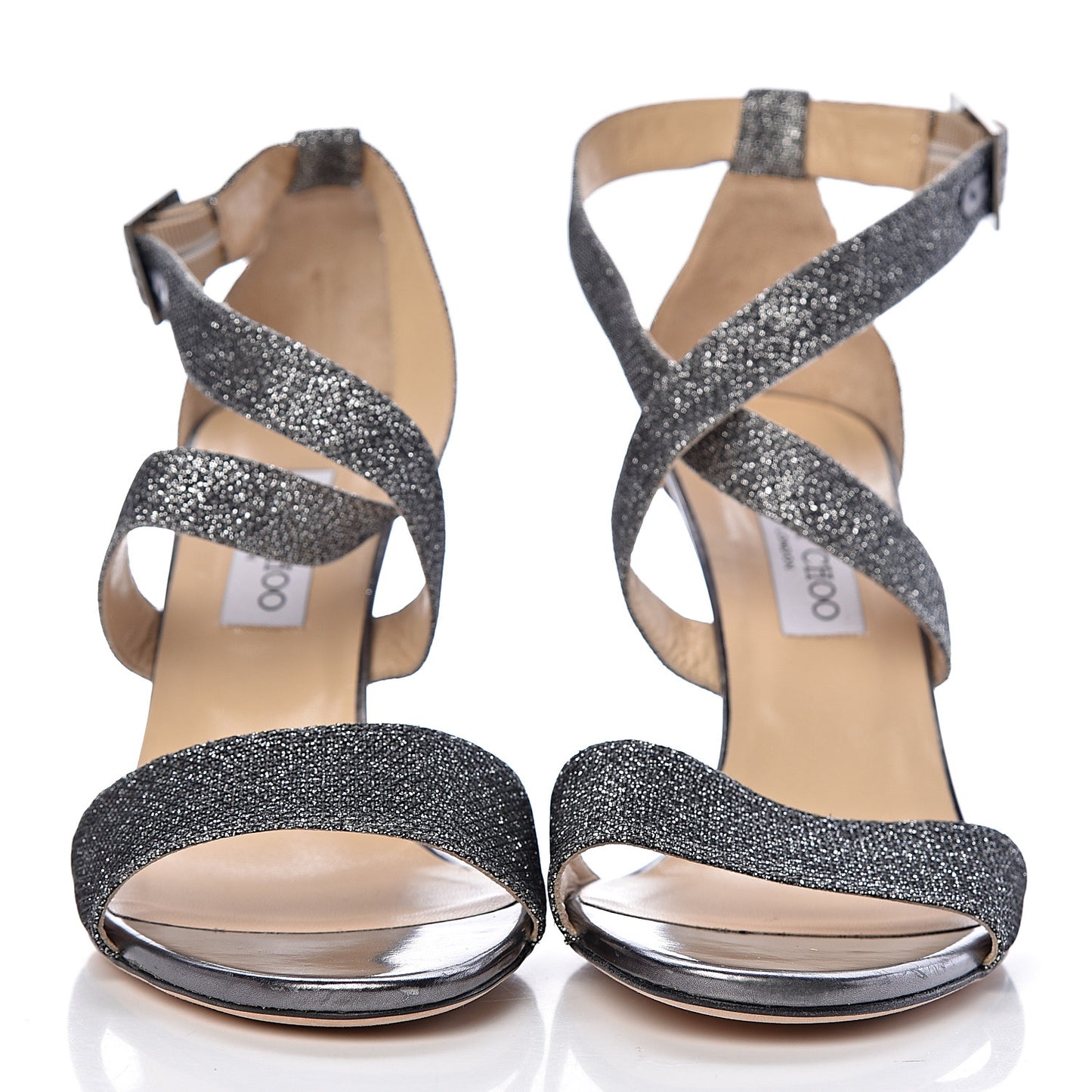 Glitter Fabric Fearne Wedge Sandals 41 Anthracite
