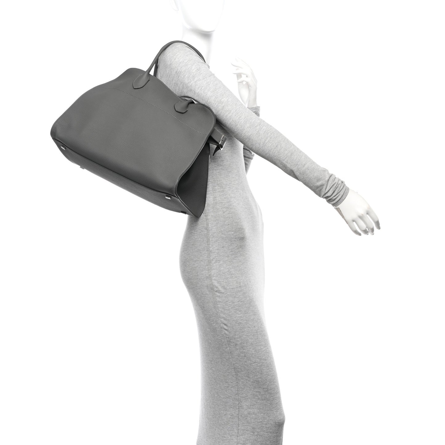 Matte Grained Calfskin Soft Margaux 15 Timouse Grey