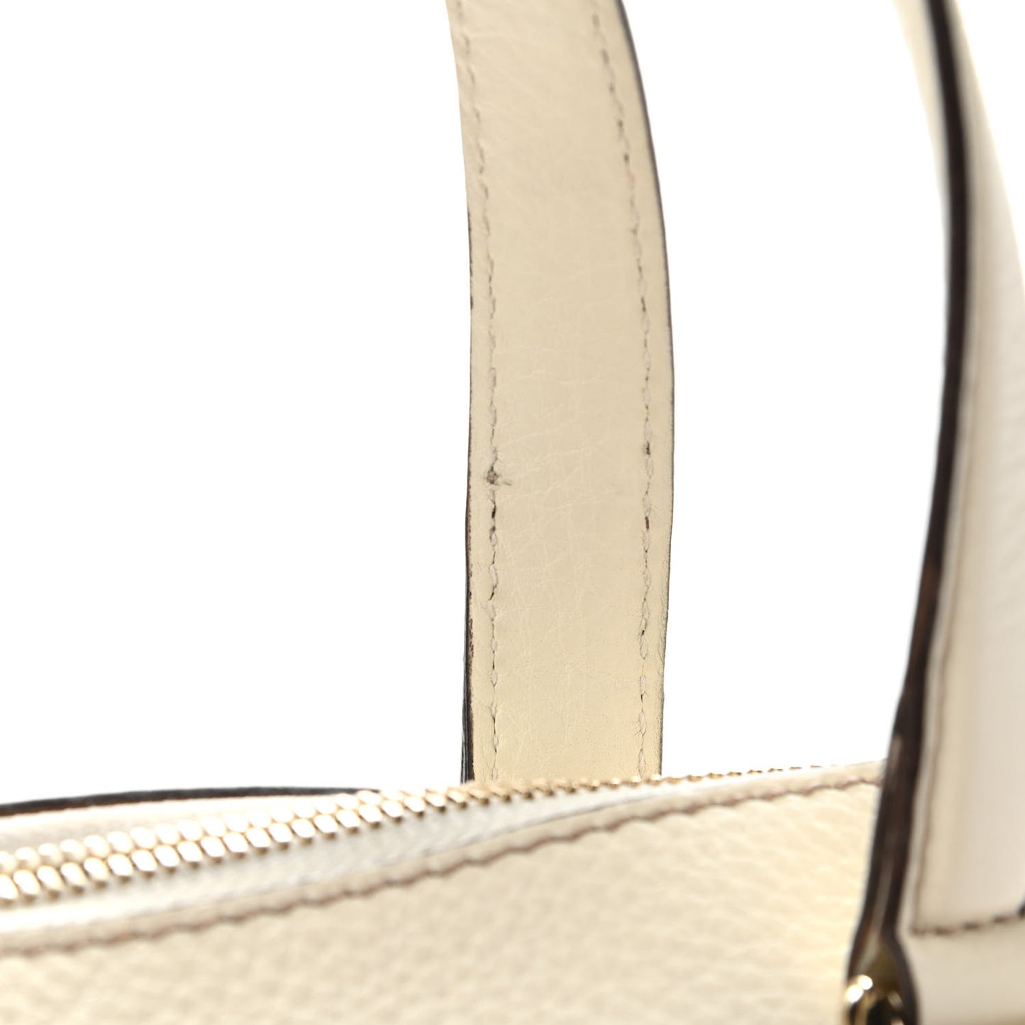 Pebbled Calfskin Large Soho Top Handle Bag Off White