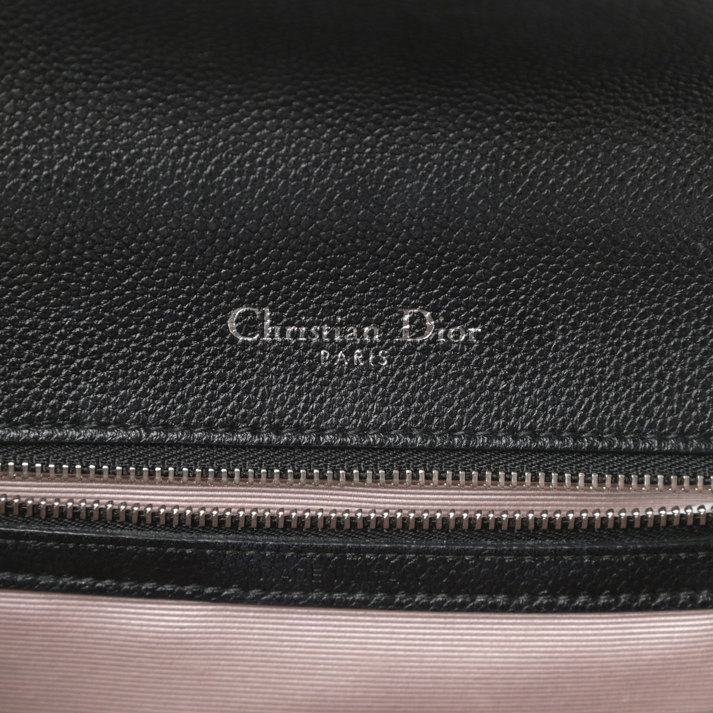 Grained Calfskin Small Diorama Flap Bag Black
