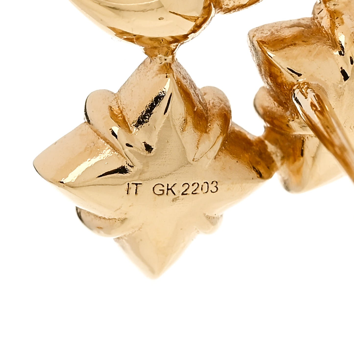 Metal Crystal Loulougram Monogram Flowers Earrings Gold