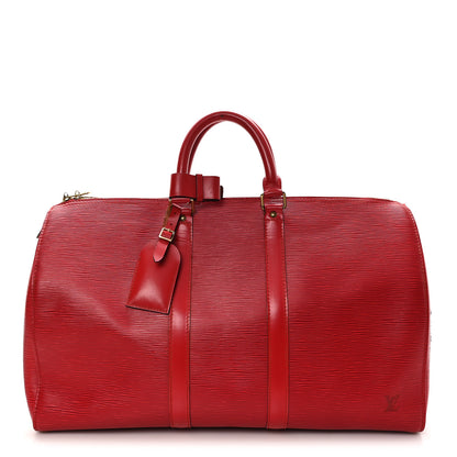 Louis Vuitton Epi Keepall 45 Castillan Red 1 of 15