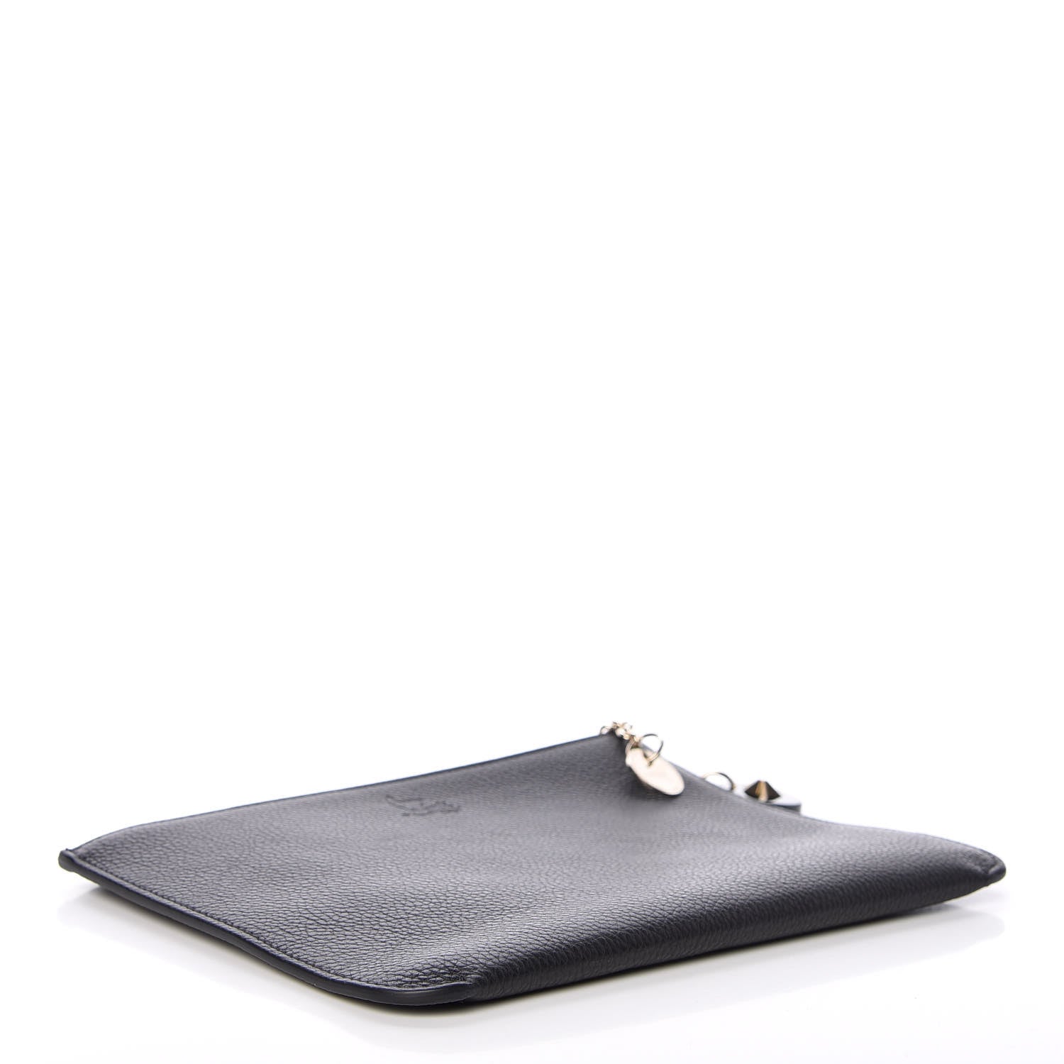 Christian Louboutin Calfskin Loubicute Charms Clutch Black 4 of 8