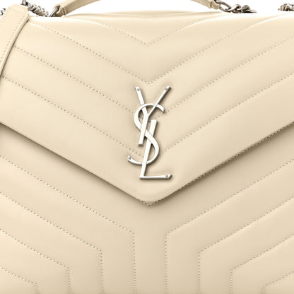 Saint Laurent Calfskin Y Quilted Monogram Medium Loulou Chain Satchel Crema Soft 9 of 11
