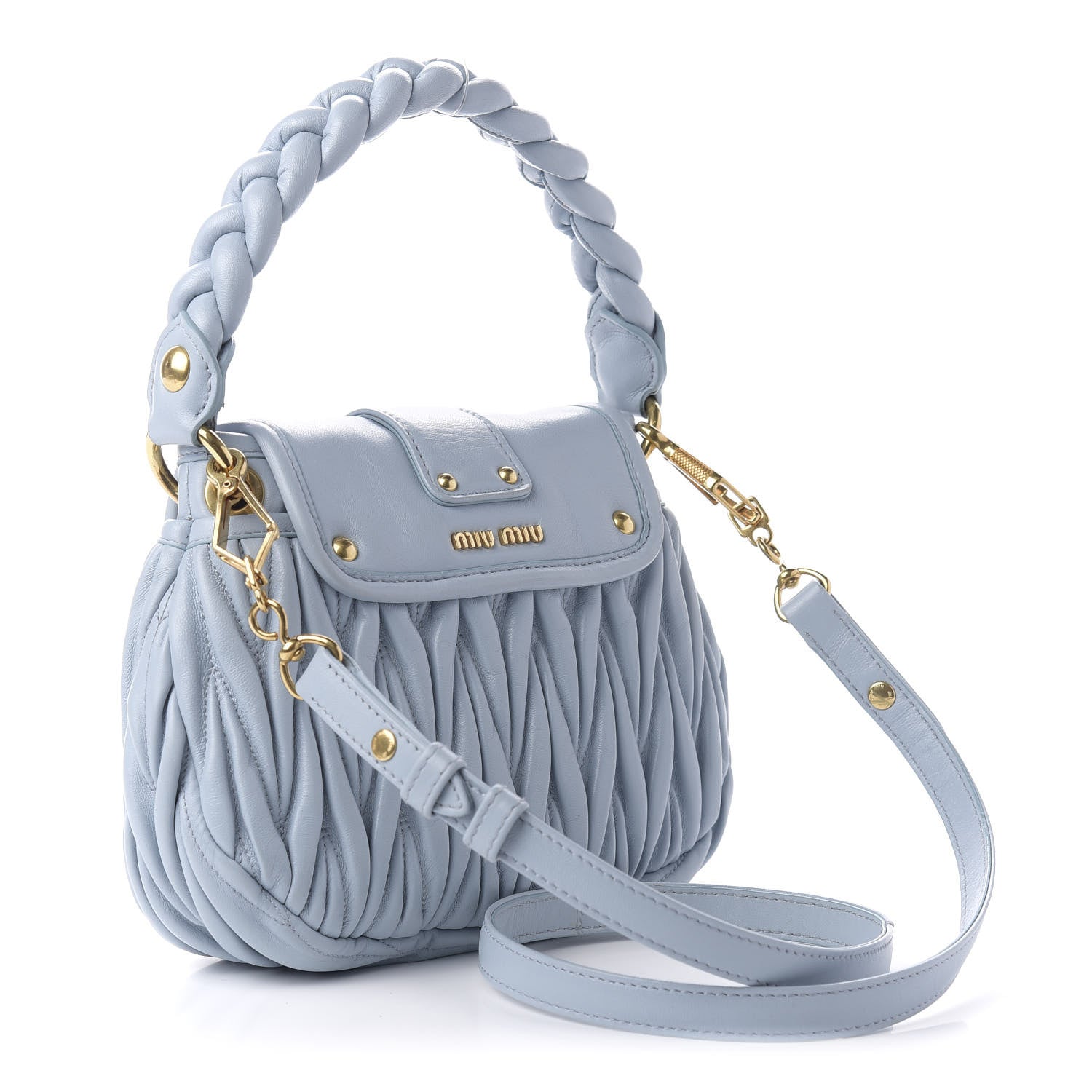 Miu Miu Nappa Matelasse Coffer Navy 3 of 9