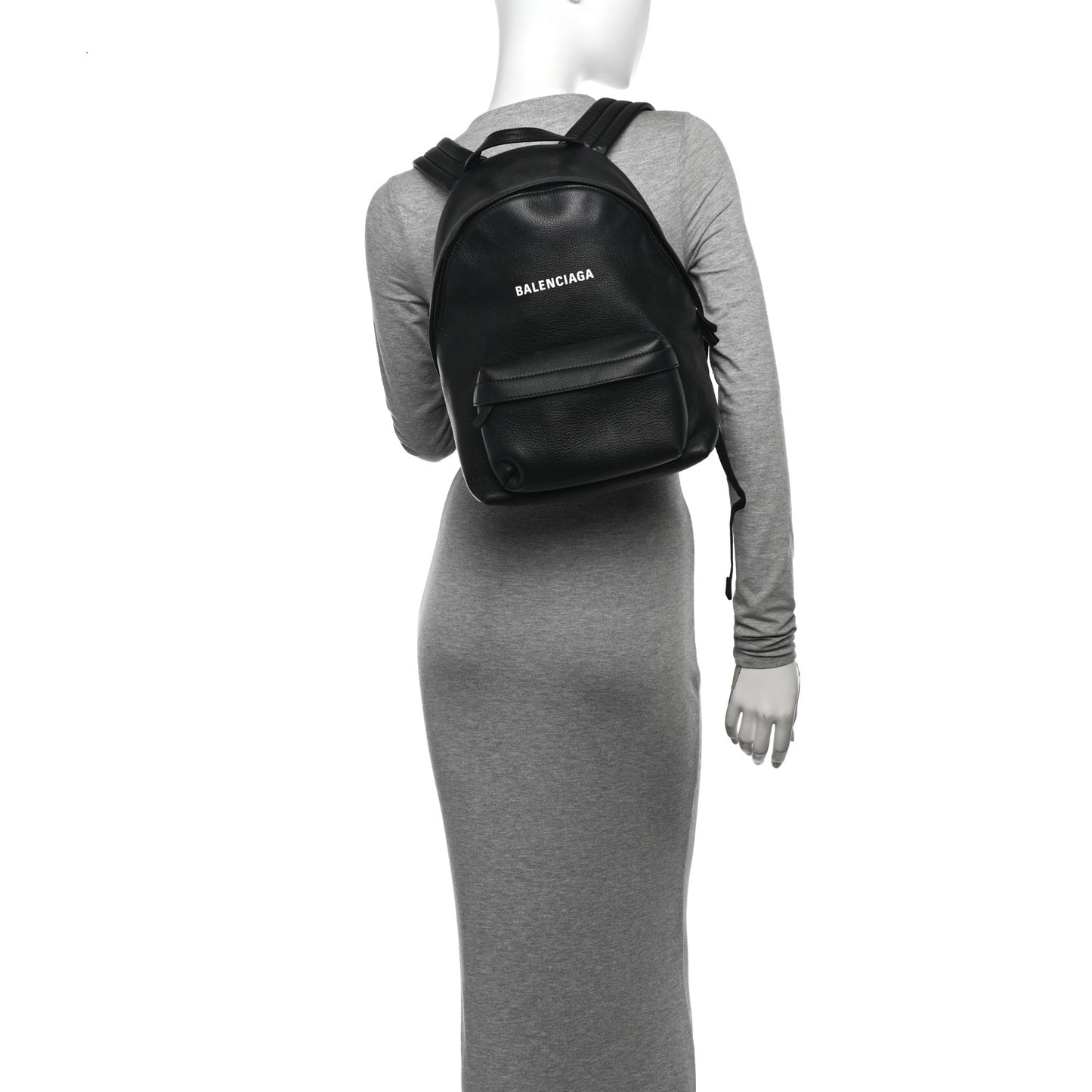 Smooth Calfskin Logo Small Everyday Backpack Black White