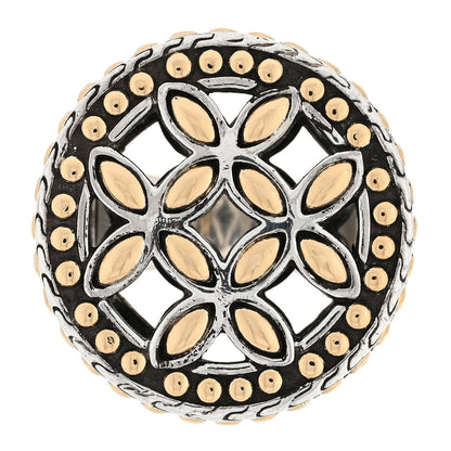 John Hardy Sterling Silver 18K Yellow Gold Kawung Coin Ring 50 5.5 1 of 4