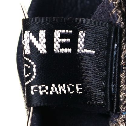 Chanel Lambskin Tweed CC Fingerless Gloves 8.5 Dark Grey Blue Gold 4 of 5