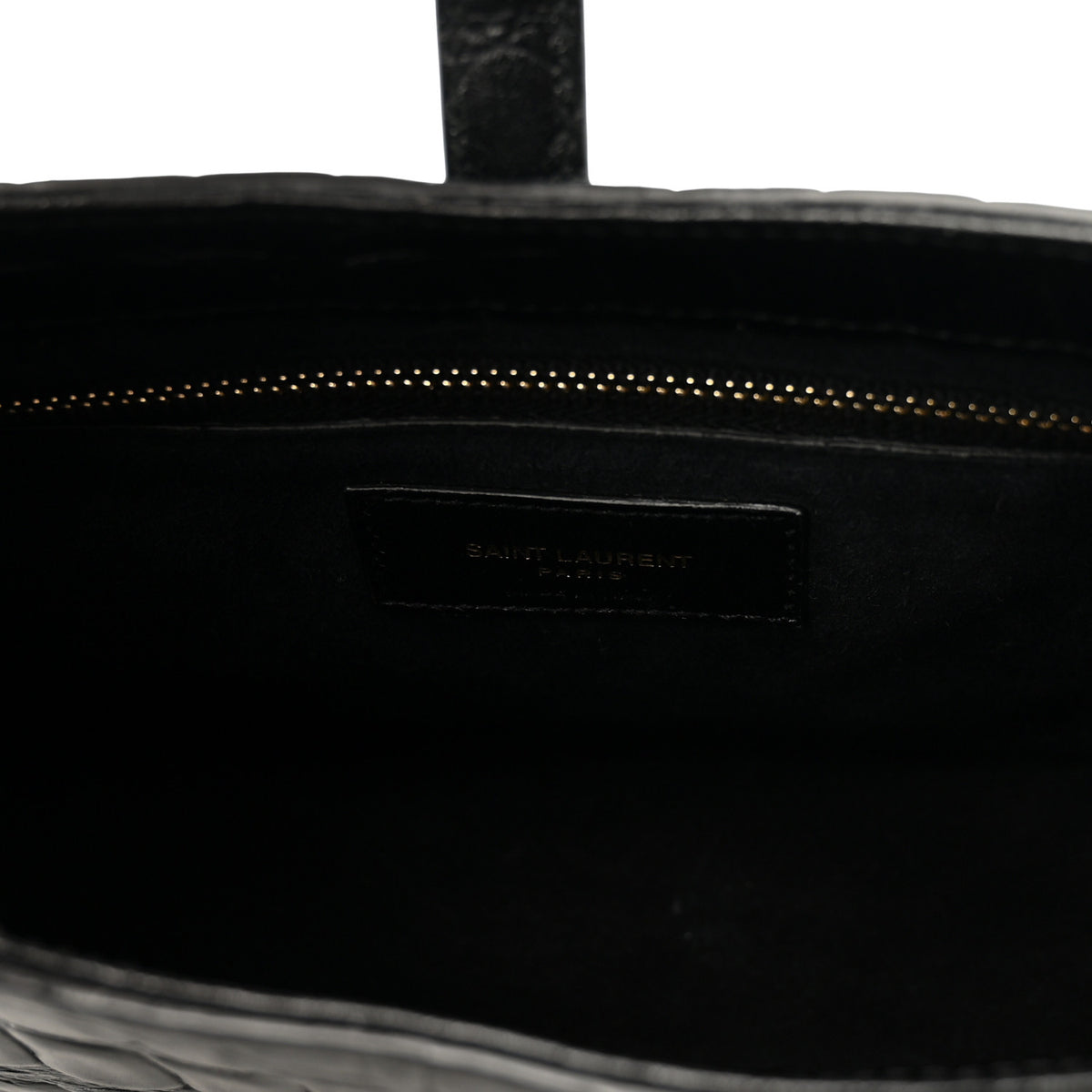 Saint Laurent Calfskin Crocodile Embossed LE 5 A 7 Hobo Black 6 of 9