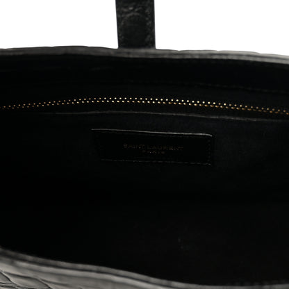 Saint Laurent Calfskin Crocodile Embossed LE 5 A 7 Hobo Black 6 of 9
