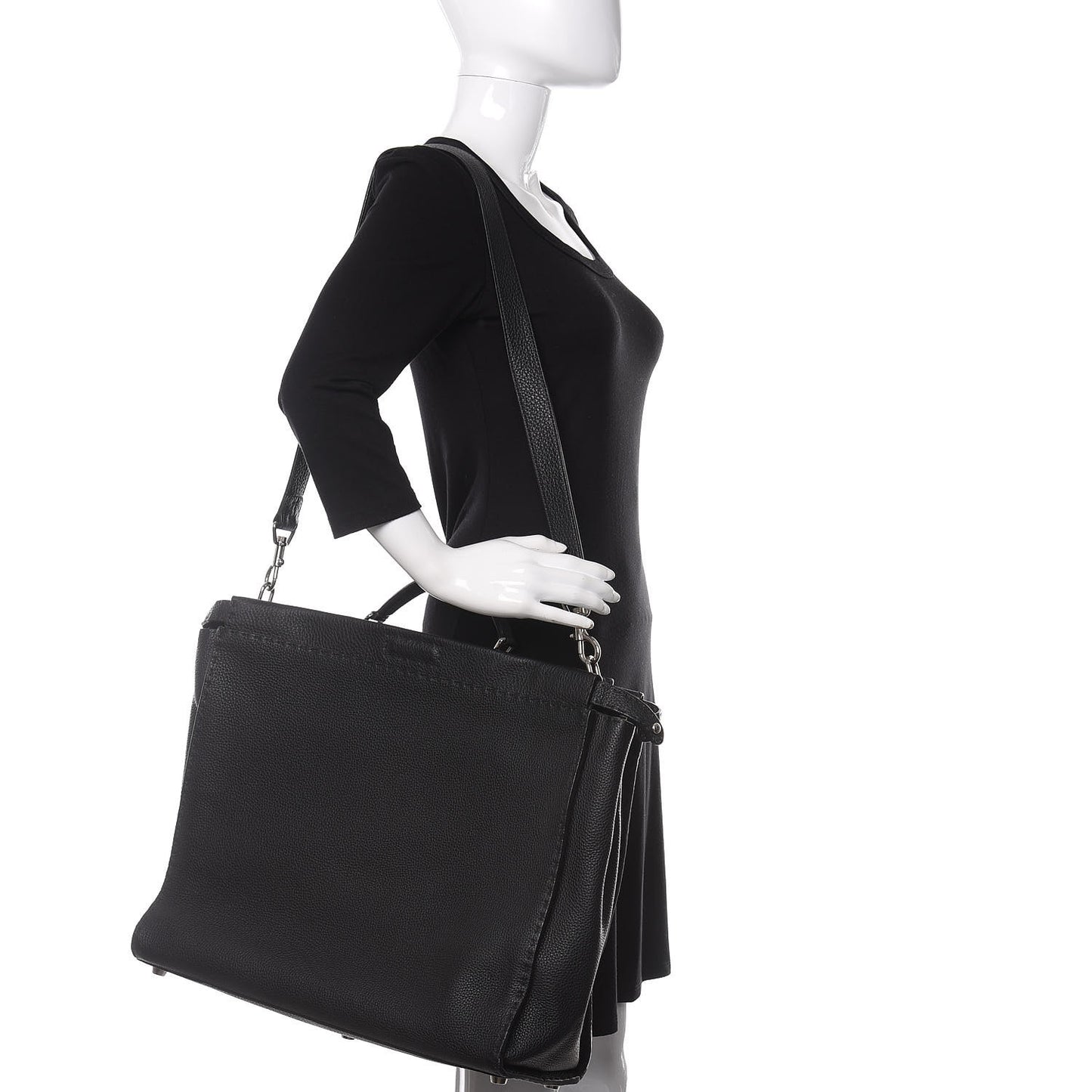 Cuoio Romano Selleria Monster Eyes Inlay Large Mens Peekaboo Iconic Essential Satchel Black Sunflower