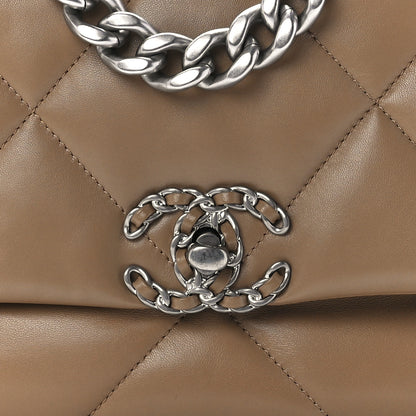Chanel Lambskin Quilted Medium Chanel 19 Flap Dark Beige 8 of 11