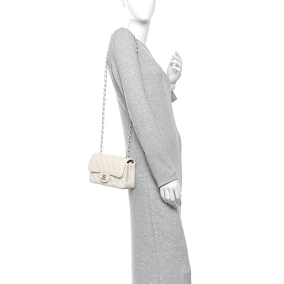 Chanel Caviar Quilted Mini Rectangular Flap White 2 of 11
