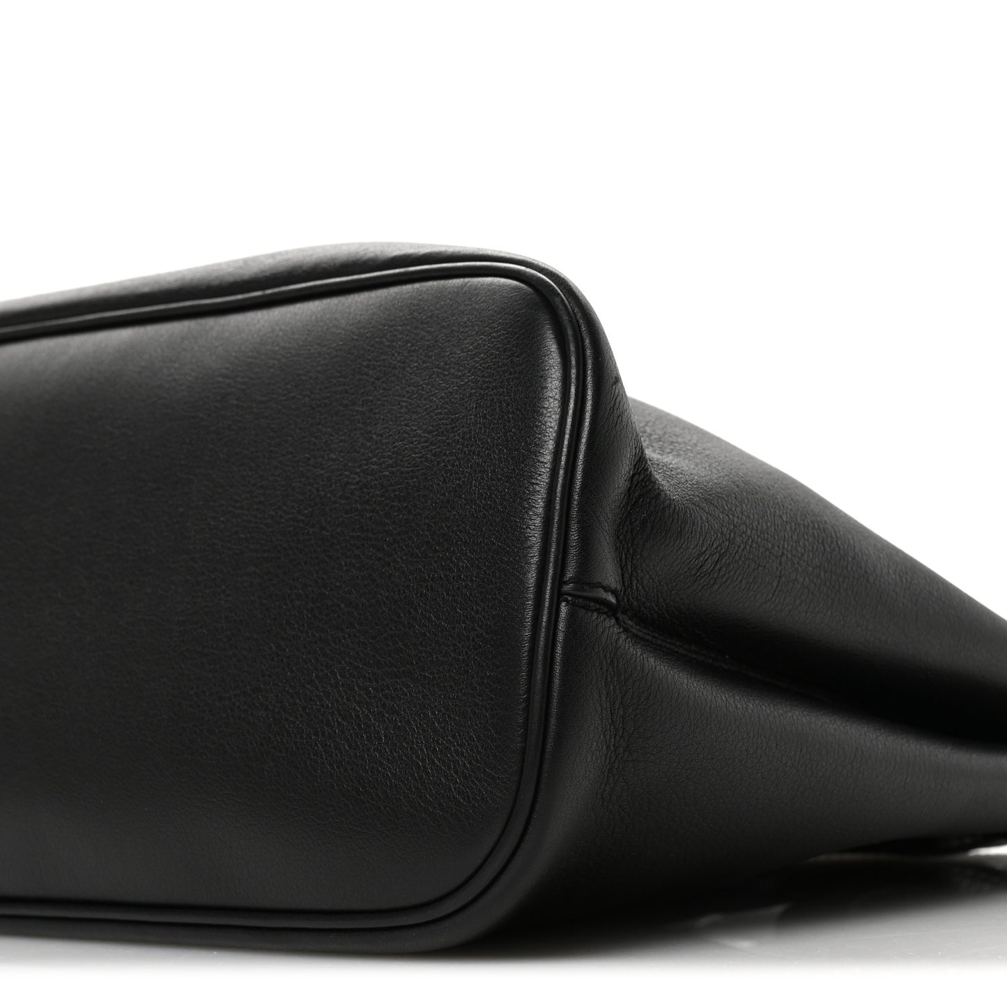 Soft Grain Calfskin Large Buckle Bag With Belt Black