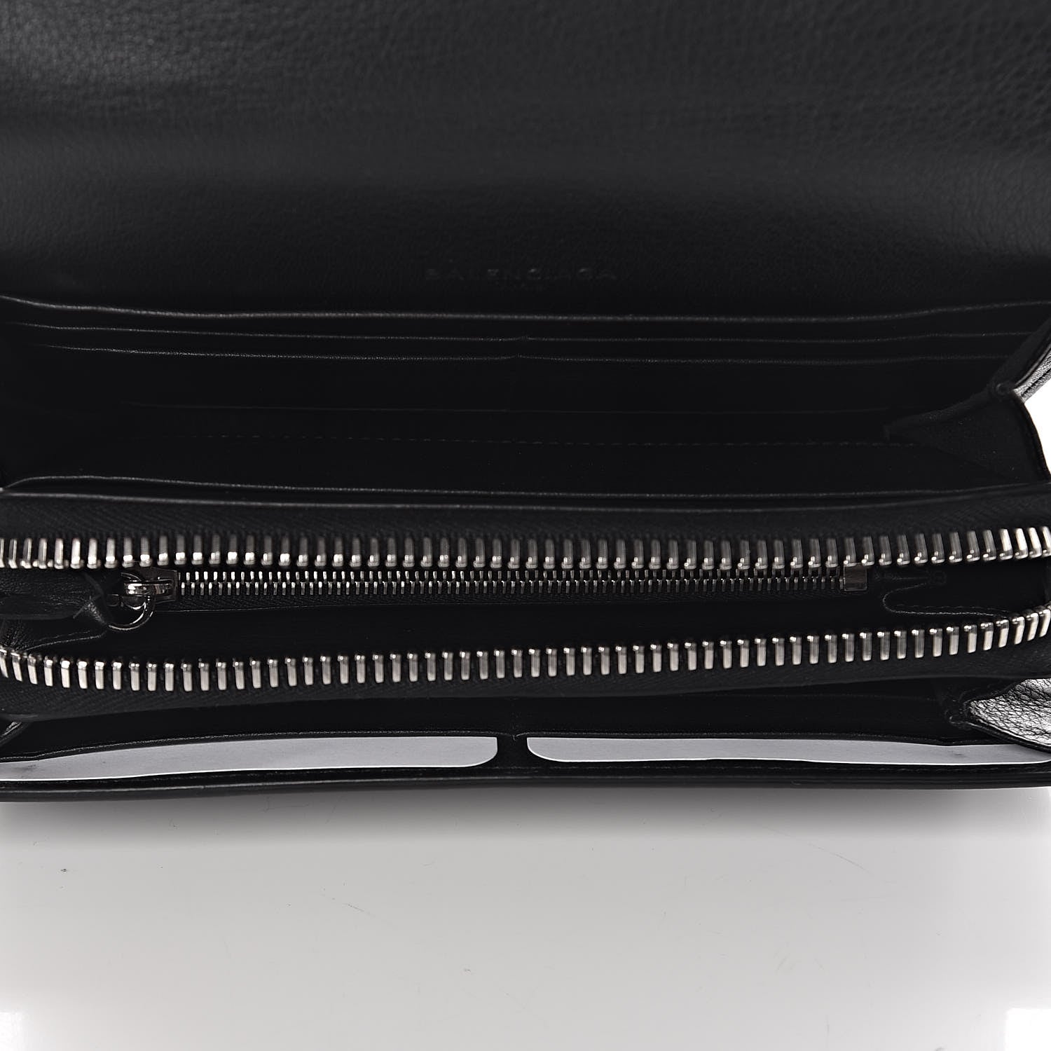 Balenciaga Calfskin Papier Money Zip Around Wallet Black 5 of 10