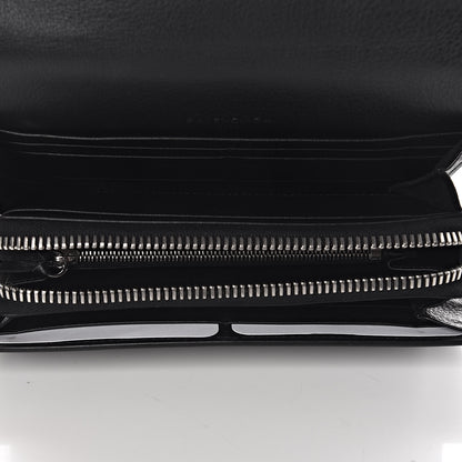 Balenciaga Calfskin Papier Money Zip Around Wallet Black 5 of 10
