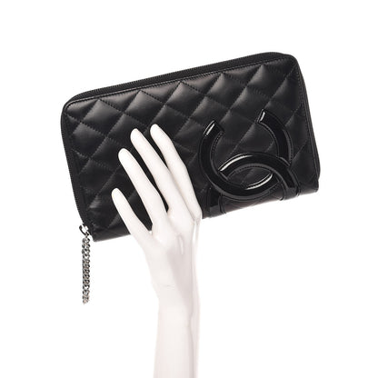 Chanel Calfskin Quilted Cambon Zip Around Organizer Wallet Black 2 of 8