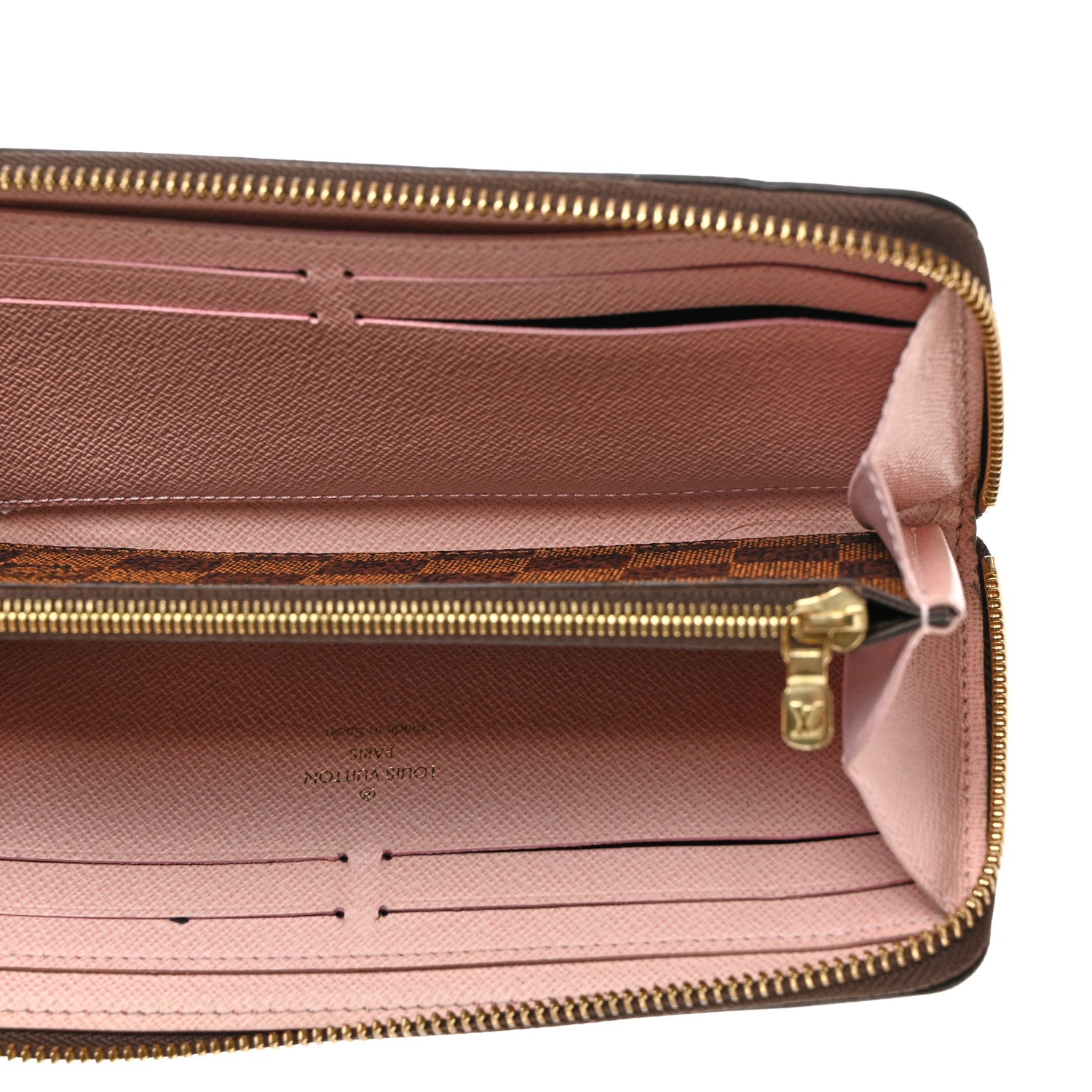 Louis Vuitton Damier Ebene Clemence Wallet Rose Ballerine 5 of 9