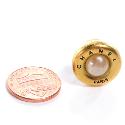 Chanel Pearl Clip On Earrings Gold 2 of 4