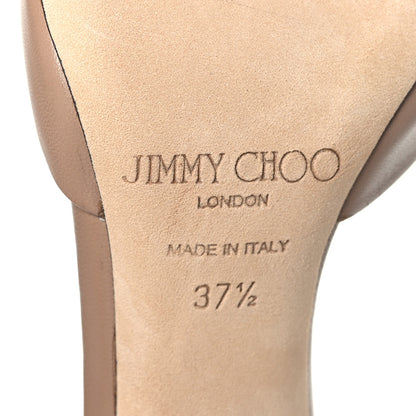 Jimmy Choo Calfskin Trinny Ankle Strap 100 Pumps 37.5 Ballet Pink Black 7 of 7
