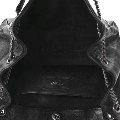 Saint Laurent Pebbled Lambskin Chevron Monogram Small Nolita Black 5 of 8