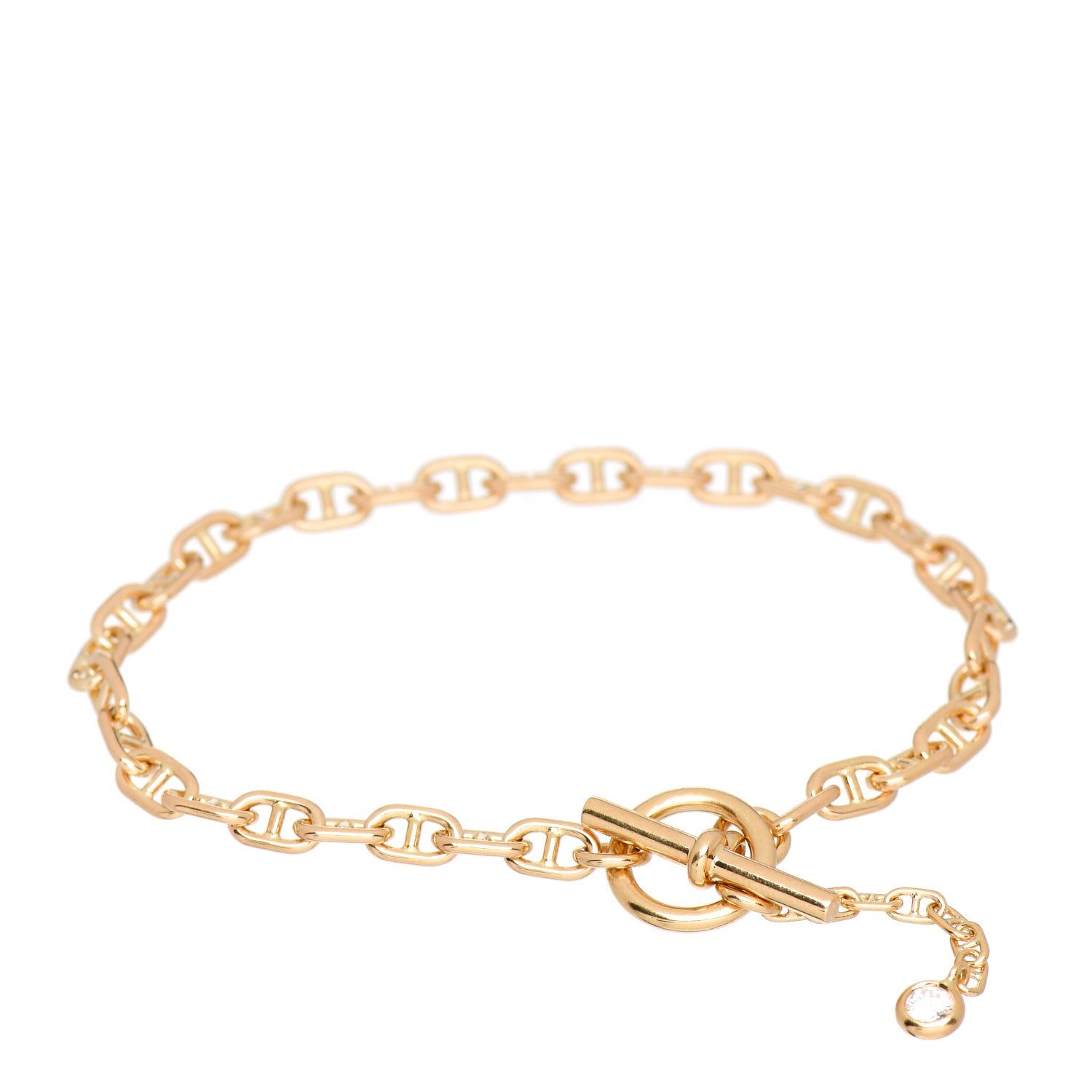 Hermes 18K Yellow Gold Diamond Chaine d'Ancre Enchainee Bracelet SH 1 of 5