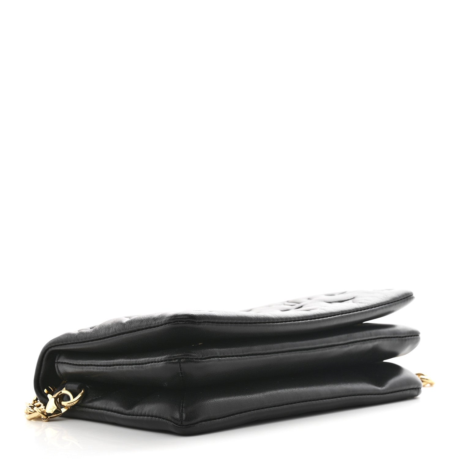 Louis Vuitton Lambskin Embossed Monogram Pochette Coussin Black 8 of 12