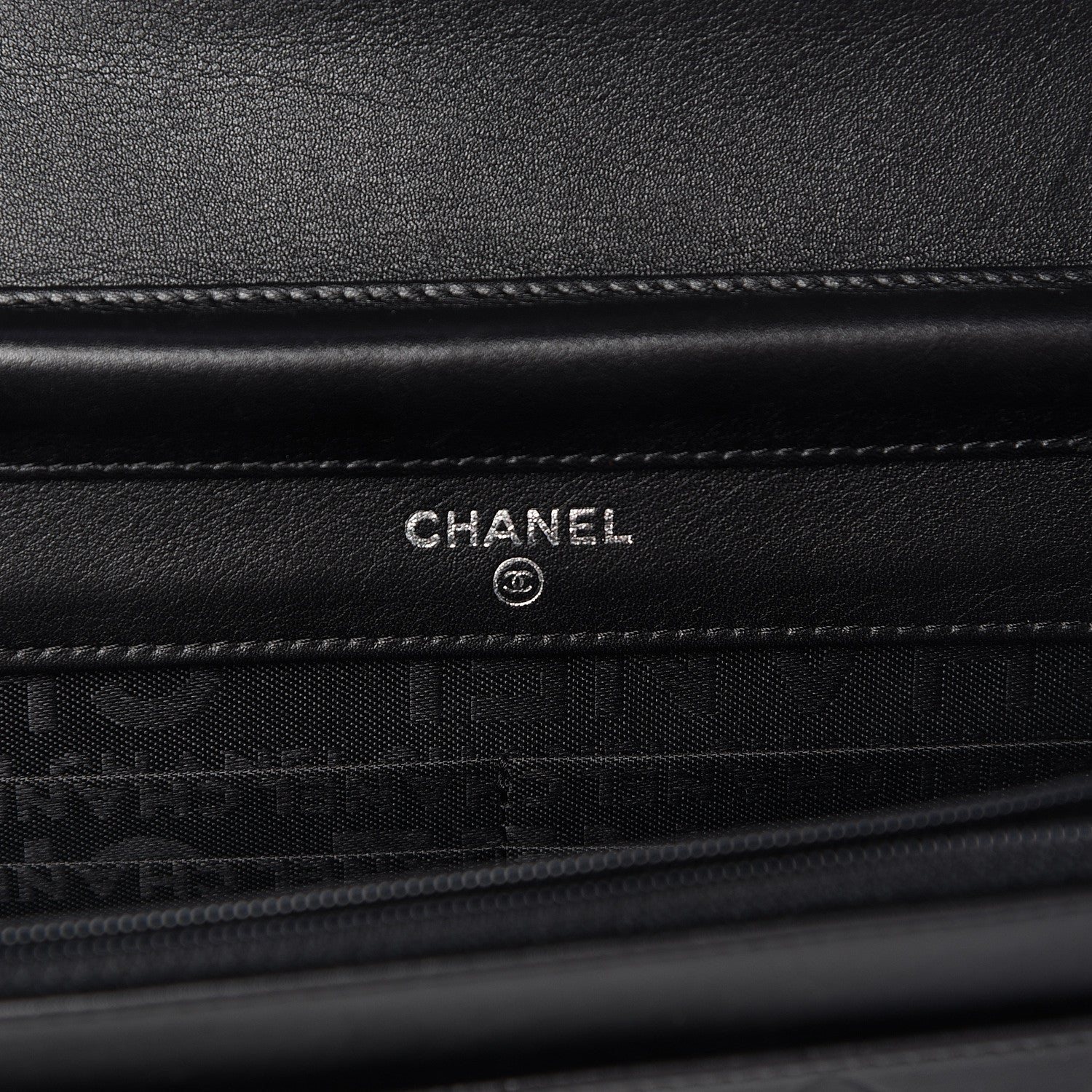 Chanel Lambskin Embossed Lax Wallet On Chain WOC Black 6 of 14