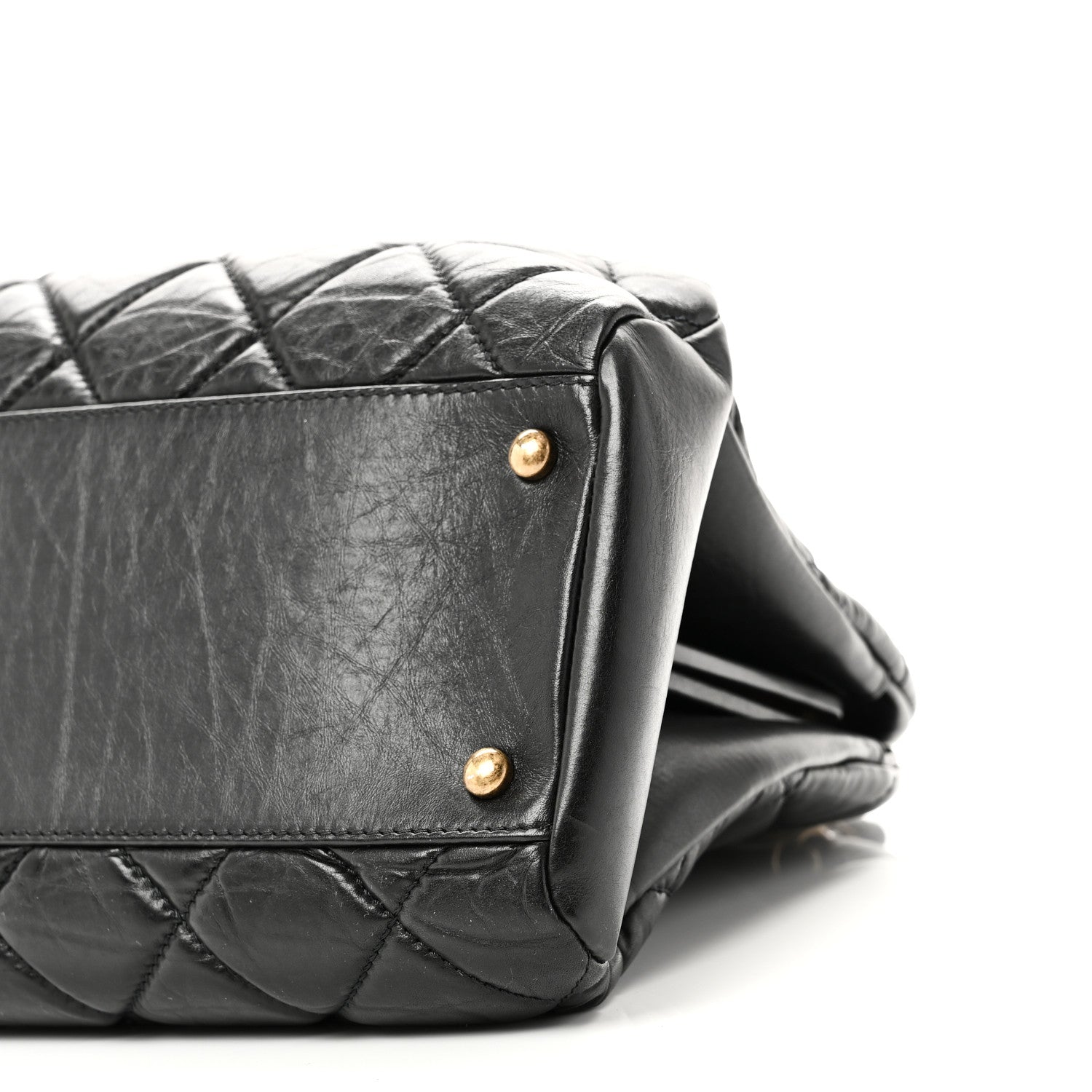 Chanel Aged Calfskin Large Just Mademoiselle Bowling Bag Black 10 of 11