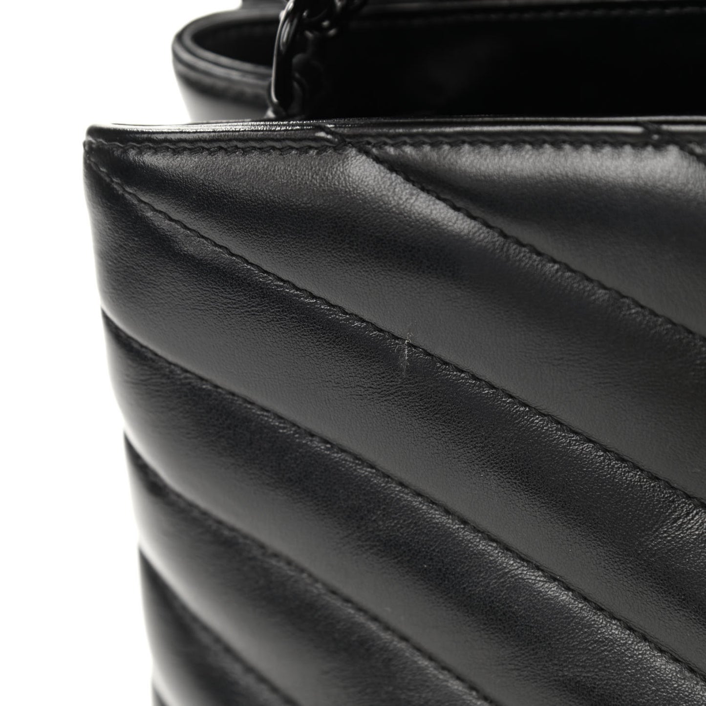 Calfskin Y Quilted Monogram Small Loulou Chain Satchel Black