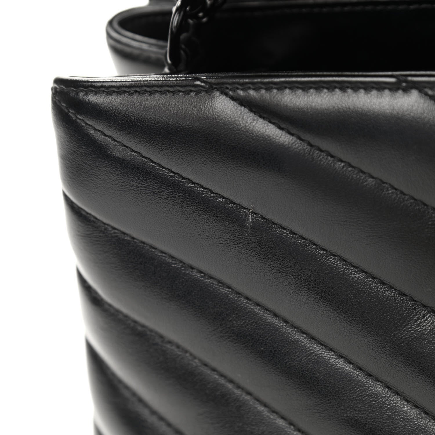 Saint Laurent Calfskin Y Quilted Monogram Small Loulou Chain Satchel Black 11 of 12
